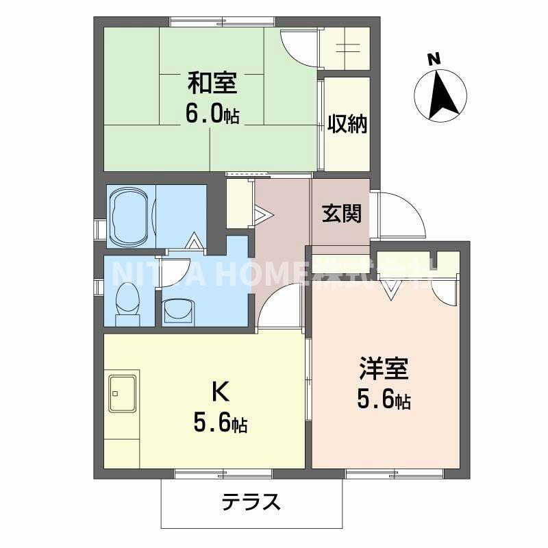 マノワール(2K/2階)の間取り写真