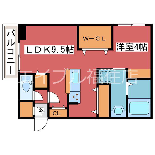 MELA VERDE(1LDK/4階)の間取り写真