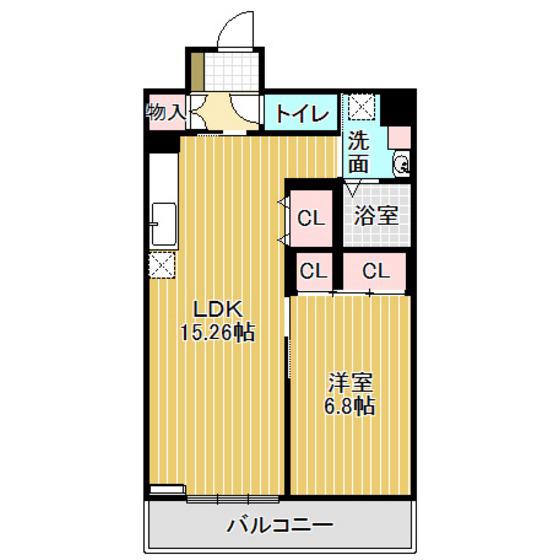 豊町ハイツ(1LDK/1階)の間取り写真