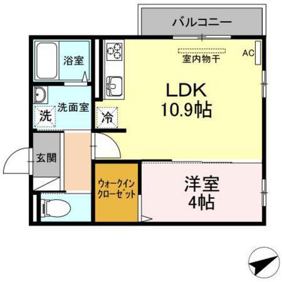 リヴェールC(1LDK/3階)の間取り写真