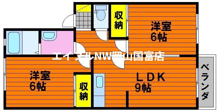 アーバンハイツ中井C(2LDK/1階)の間取り写真