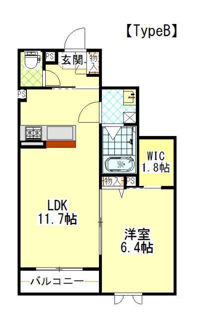 ICT レフィシアII番館(1LDK/1階)の間取り写真