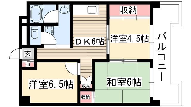 一社司ビル(3DK/4階)の間取り写真