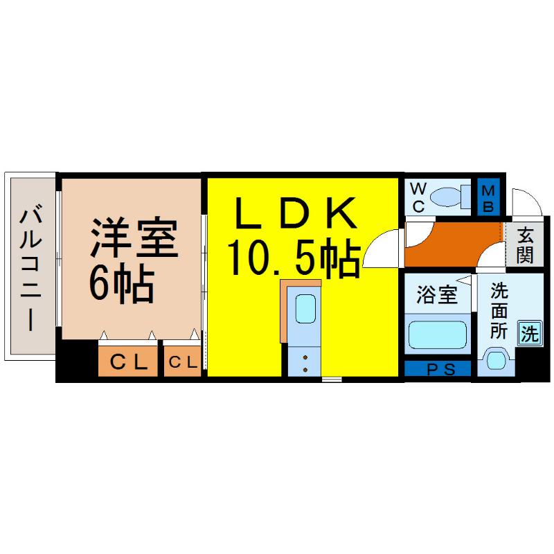 SOLARE(1LDK/1階)の間取り写真