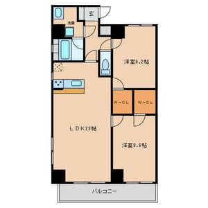 CASA GRIGIO(2LDK/10階)の間取り写真