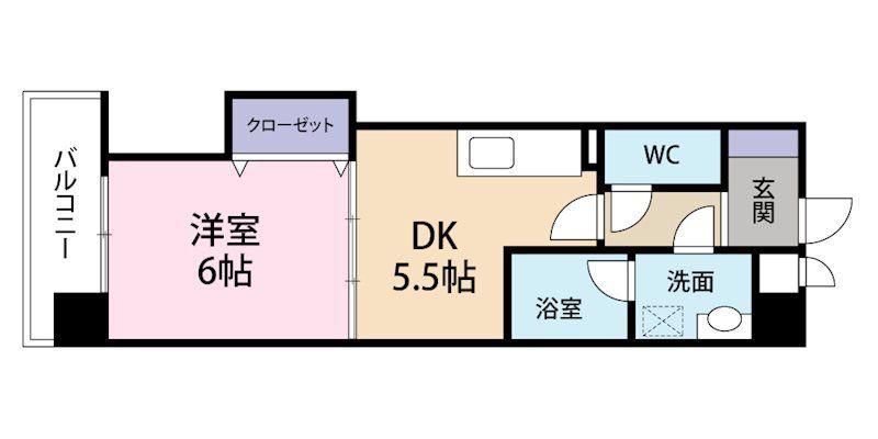 サンメゾン清水(1DK/3階)の間取り写真