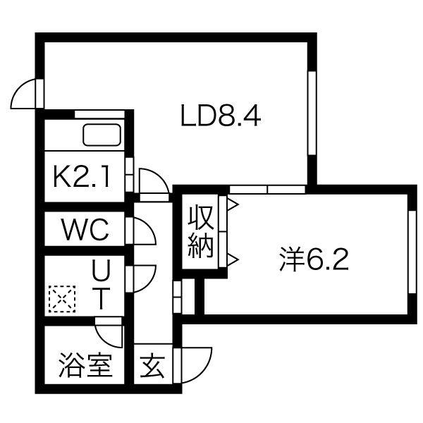 ブランシェ西14(1LDK/5階)の間取り写真