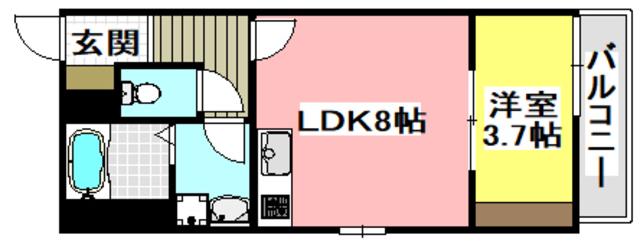 リブレメゾン岸辺I(1LDK/3階)の間取り写真