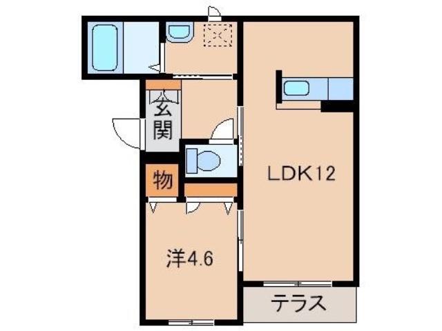 ヴィレッジ三年坂(1LDK/1階)の間取り写真