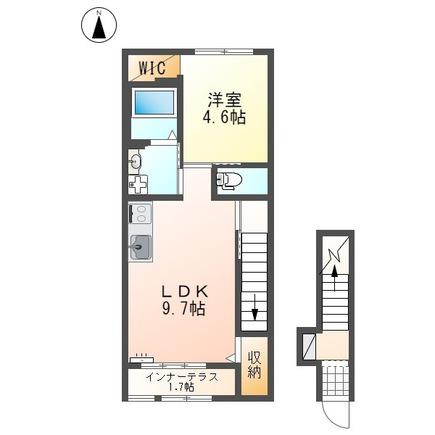 LA・FELICE(1LDK/2階)の間取り写真