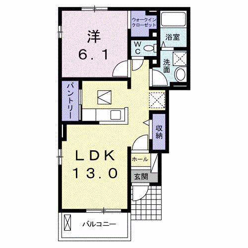 ベル・ショコラI(1LDK/1階)の間取り写真