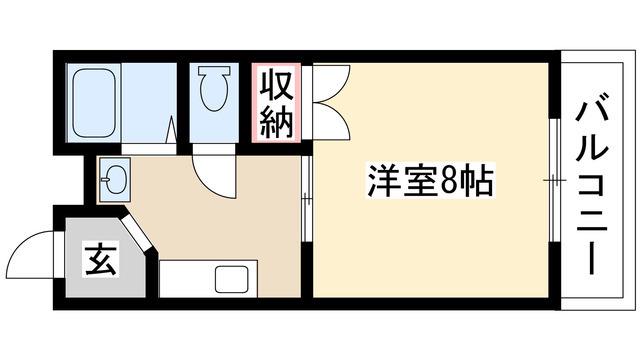 ホワイトピア岩崎(1K/1階)の間取り写真