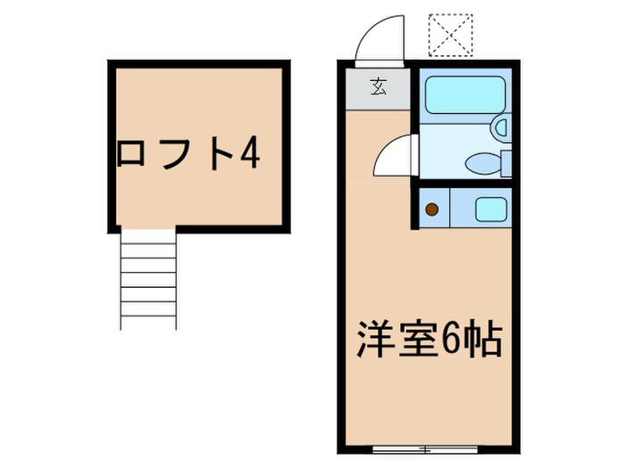 サンハイツ砧(ワンルーム/1階)の間取り写真