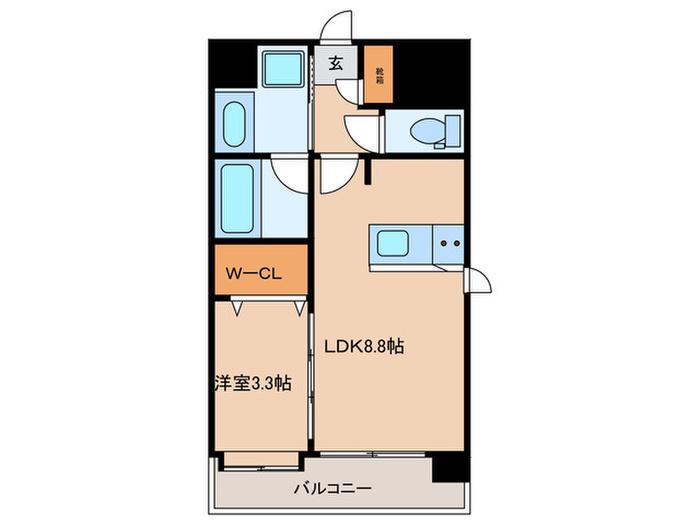 パグーロ城西(1LDK/5階)の間取り写真