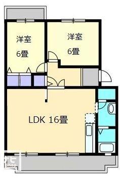 パークハイム高松町(2LDK/2階)の間取り写真