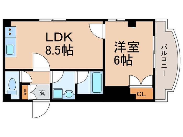 ラ ベルテイ21(1LDK/1階)の間取り写真