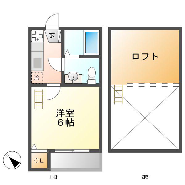 ラピュタ7(1K/2階)の間取り写真