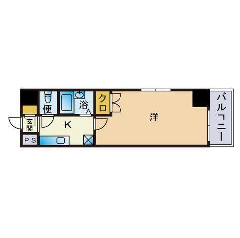 リファレンス呉服町(1K/2階)の間取り写真