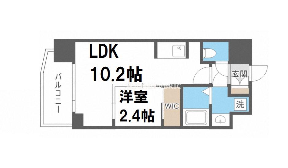 セレニテ本町東リアン(1LDK/9階)の間取り写真