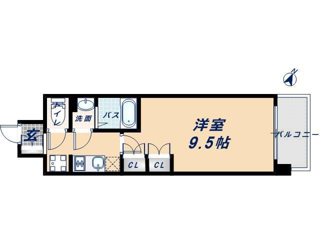 コンフォリア阿波座(1K/5階)の間取り写真