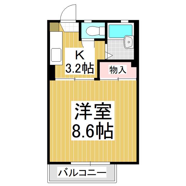 レーベン美里 A棟(1K/1階)の間取り写真
