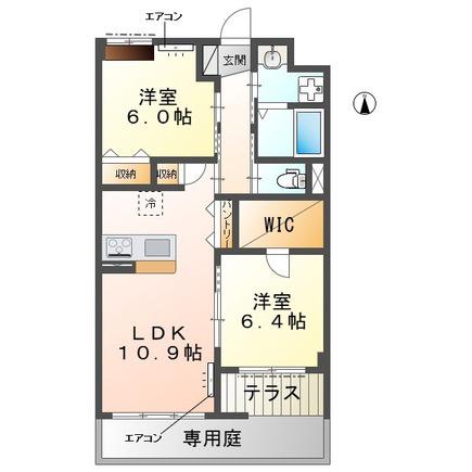 流山市駒木マンション(2LDK/1階)の間取り写真