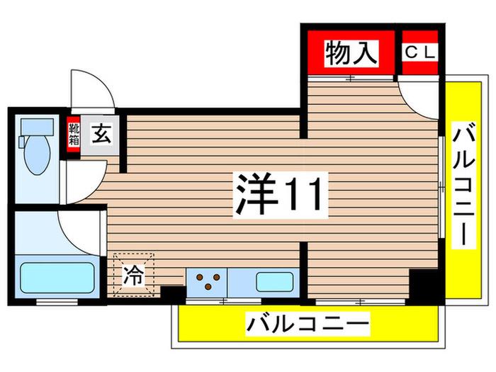 協栄ビル(ワンルーム/4階)の間取り写真