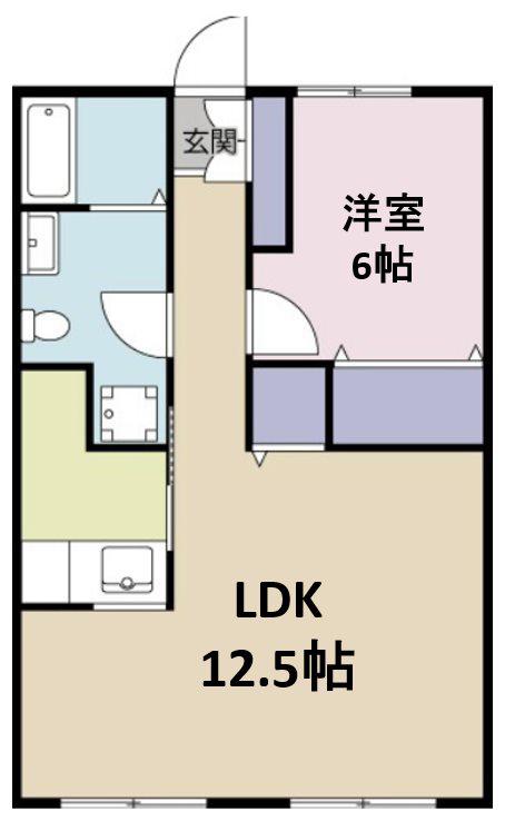 コワンテールA(1LDK/2階)の間取り写真