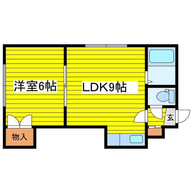 ブルーベル北17(1DK/3階)の間取り写真