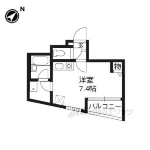 ウエスト9西大路(ワンルーム/3階)の間取り写真