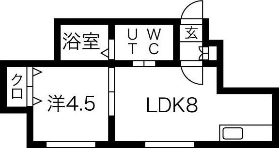 ESPERANZAMISONO(1LDK/4階)の間取り写真