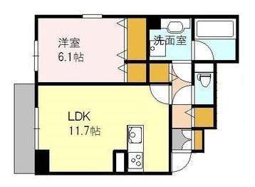 ロビニア蓮沼(1LDK/1階)の間取り写真