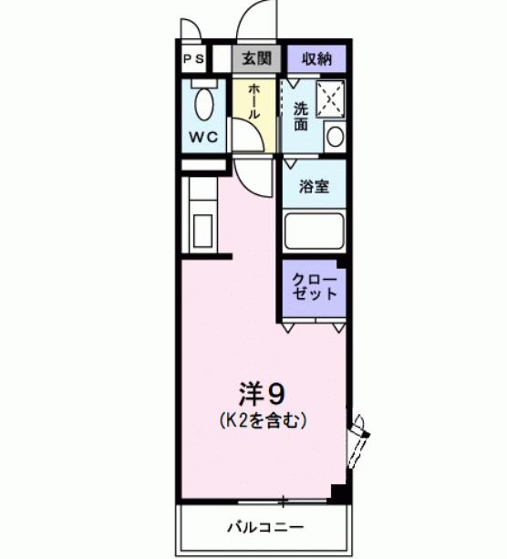 ジュネス2(ワンルーム/2階)の間取り写真