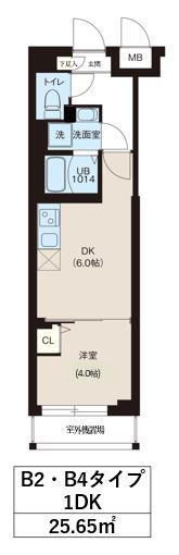 レオーネ宮崎台(1DK/4階)の間取り写真