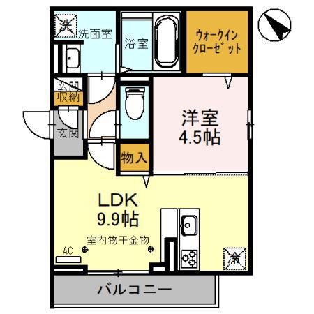 ディール上尾(1LDK/3階)の間取り写真