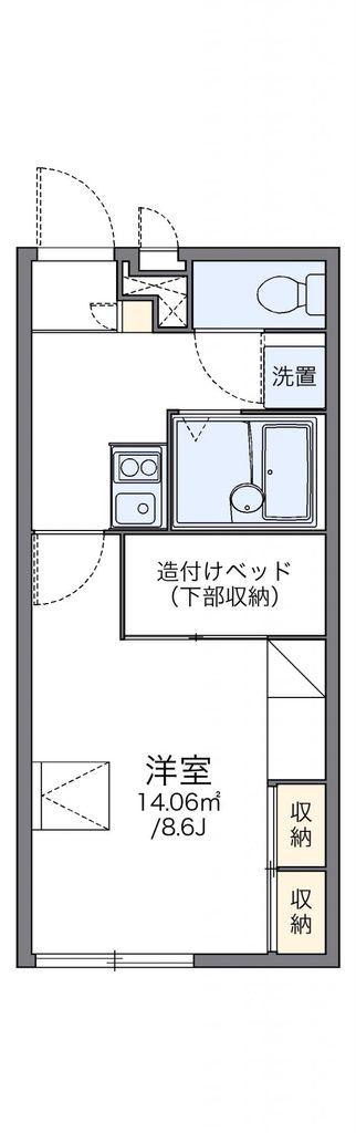 レオパレスグリーンパーク(1K/1階)の間取り写真