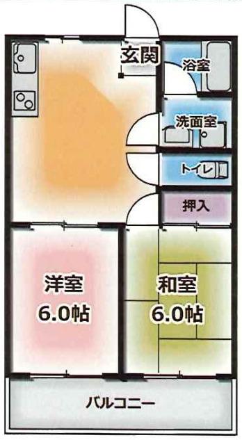 ハイツ菊水(2DK/5階)の間取り写真