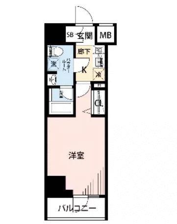 マイナビSTAY深川門前仲町(1K/5階)の間取り写真