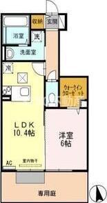 レセンテさくら(1LDK/1階)の間取り写真