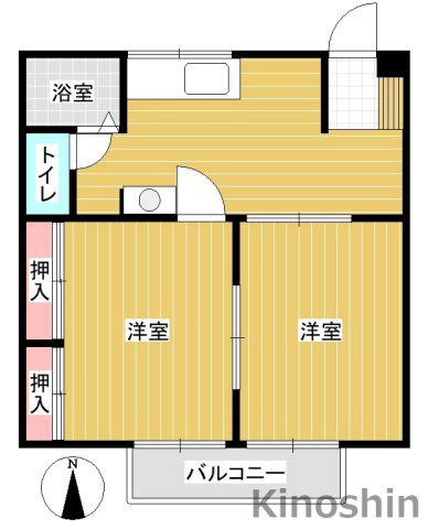 ニューシティB(2DK/1階)の間取り写真