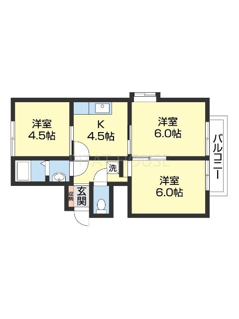 コープ砂山(3DK/2階)の間取り写真