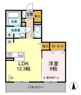 リーフガーデンIII(1LDK/2階)の間取り写真