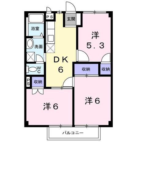 ドミールVAN(3DK/2階)の間取り写真