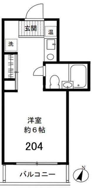 ヒルトップ道灌山(ワンルーム/2階)の間取り写真