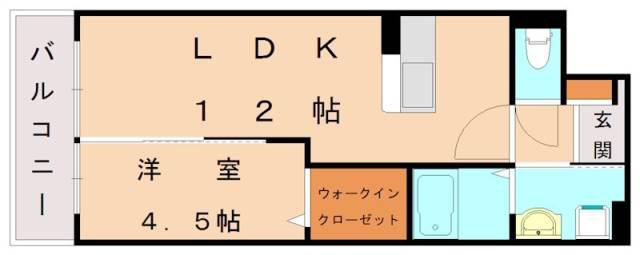 レジェンドソーラー日蒔野(1LDK/2階)の間取り写真
