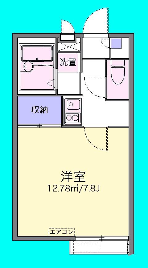 外環富田林III(1K/1階)の間取り写真