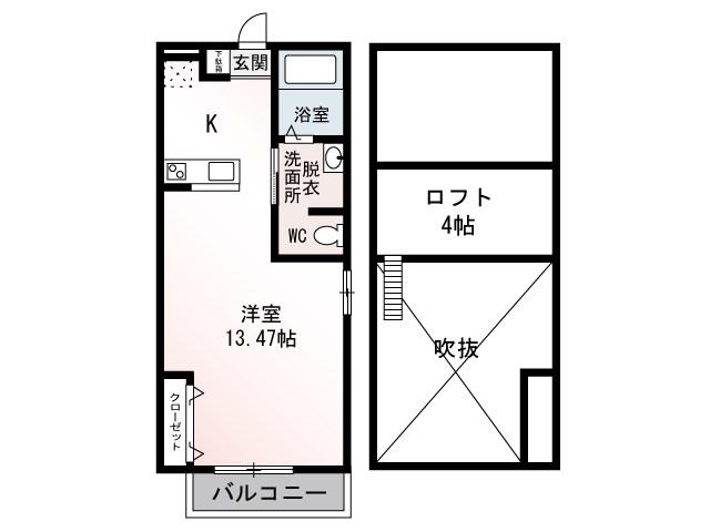 CHERIII(1K/2階)の間取り写真