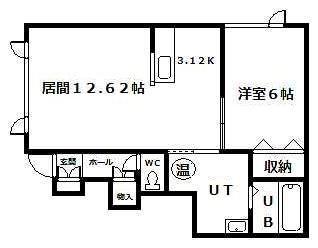 OCTA(1LDK/1階)の間取り写真