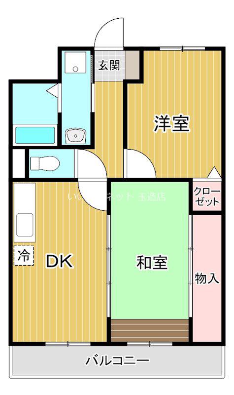 カーサファミール(2DK/1階)の間取り写真