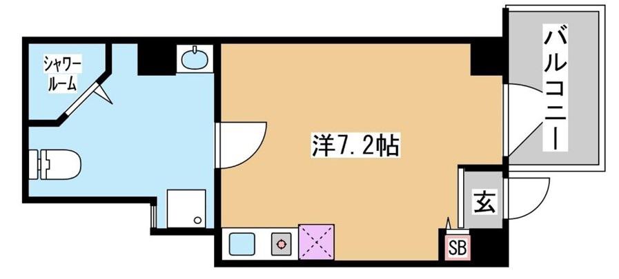 キャスバルクオーレ日暮里(ワンルーム/4階)の間取り写真